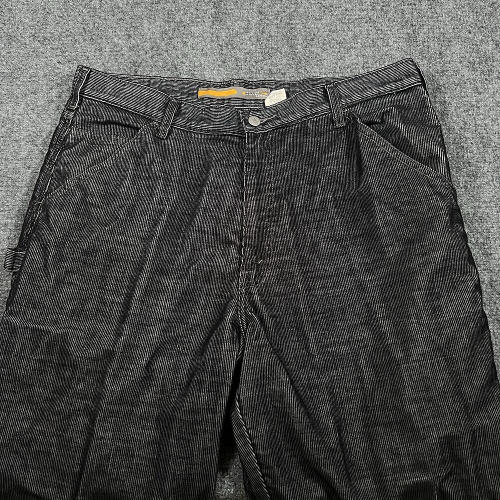 VTG Levis SilverTab Jeans Mens 36x33 Black Baggy Corduroy Carpenter Denim